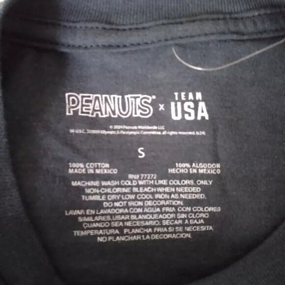 Vintage Style PEANUTS SNOOPY TEAM USA OLYMPICS T-Shirt Men's Size Small Navy New - Picture 2 of 8